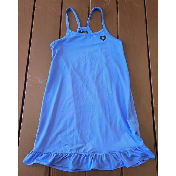 Hurley‎ Girl's Blue Ruffle Hem Tank Dress. Size M (10-12) - Picture 2 of 8